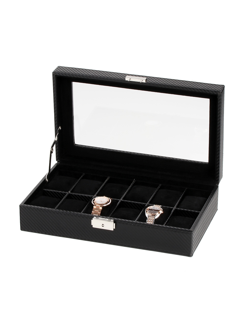 Rothenschild Watch Box RS-1098-12CFBL For 12 Watches black