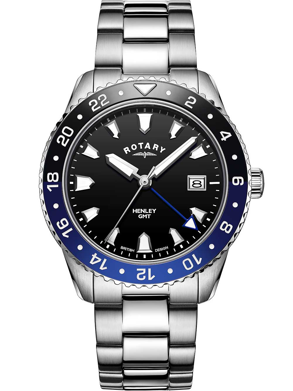 Rotary GB05108/63 Henley men`s watch GMT 42mm 10ATM