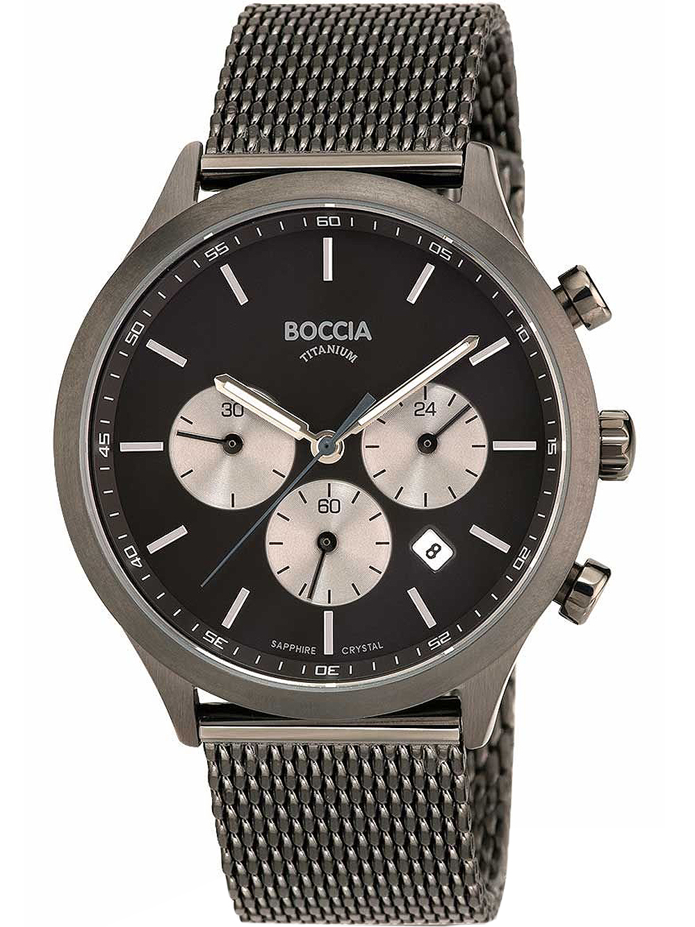 Boccia 3750-06 Men`s Watch Chronograph Titanium 41mm 5ATM