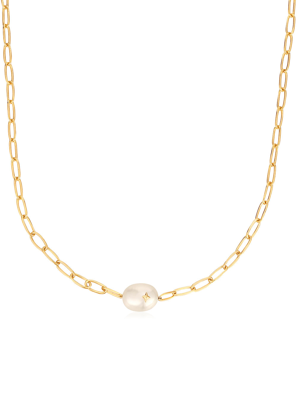 ANIA HAIE N043-05G Pearl Power Ladies Necklace, adjustable