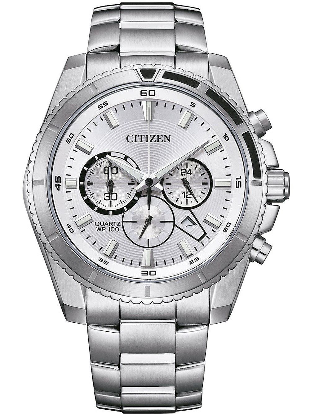 Citizen AN8200-50A Quartz Chronograph Mens Watch 44mm 