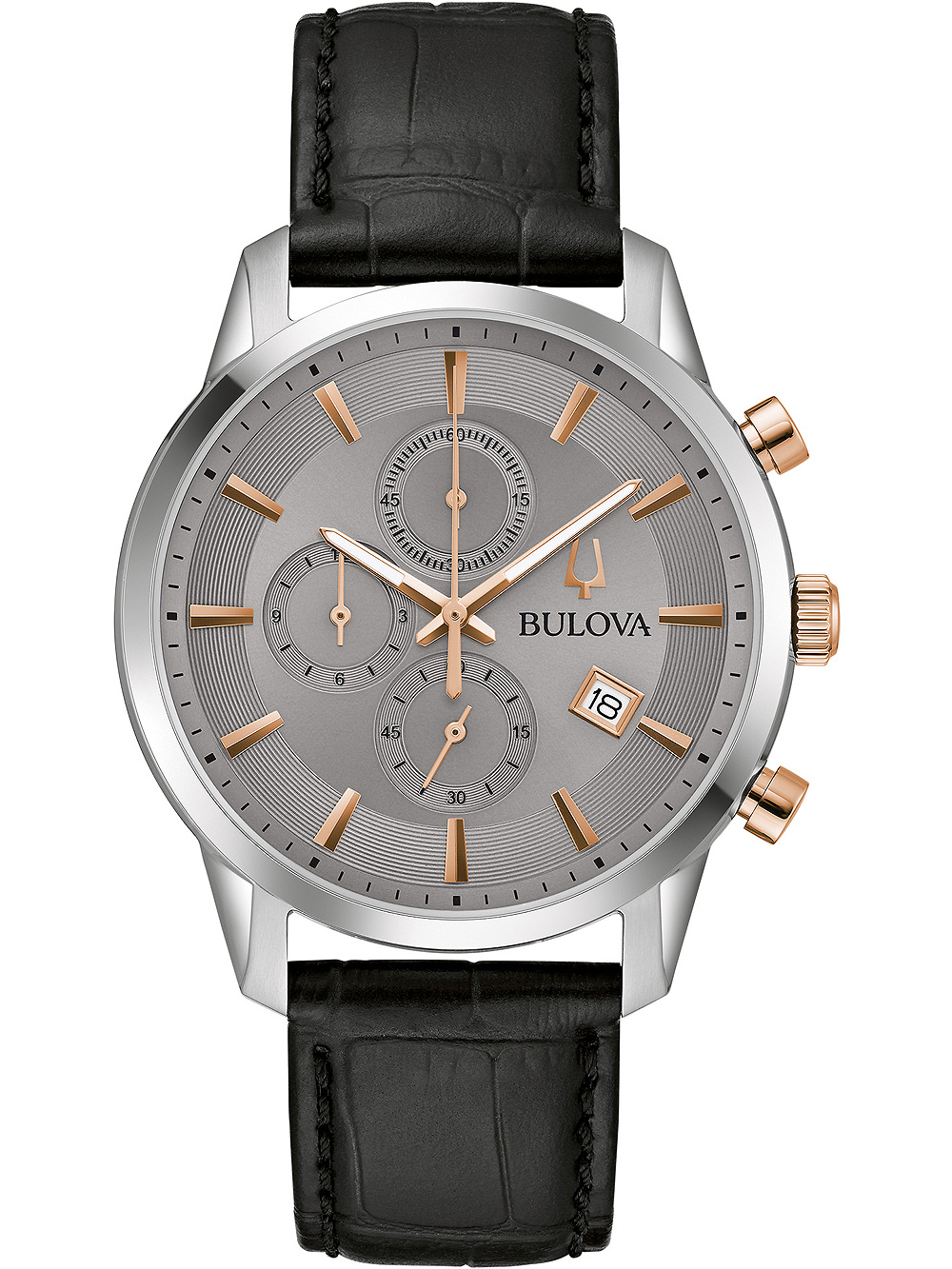 Bulova 98B409 Sutton Chronograph Mens Watch 41mm 3ATM