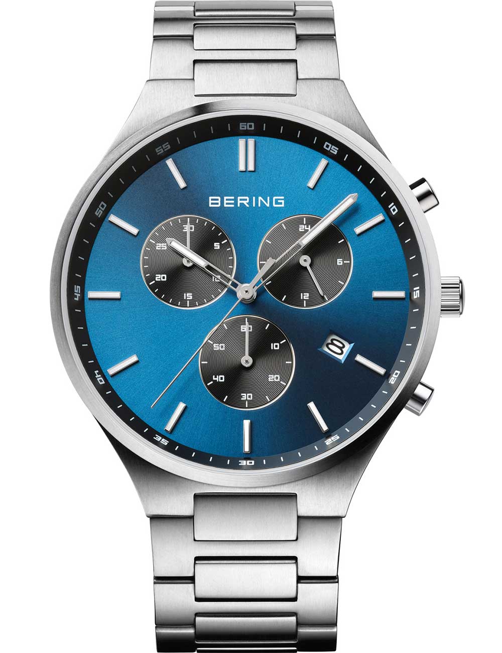 Bering 11743-707 Classic Titanium Chronograph Mens Watch 40mm 5ATM