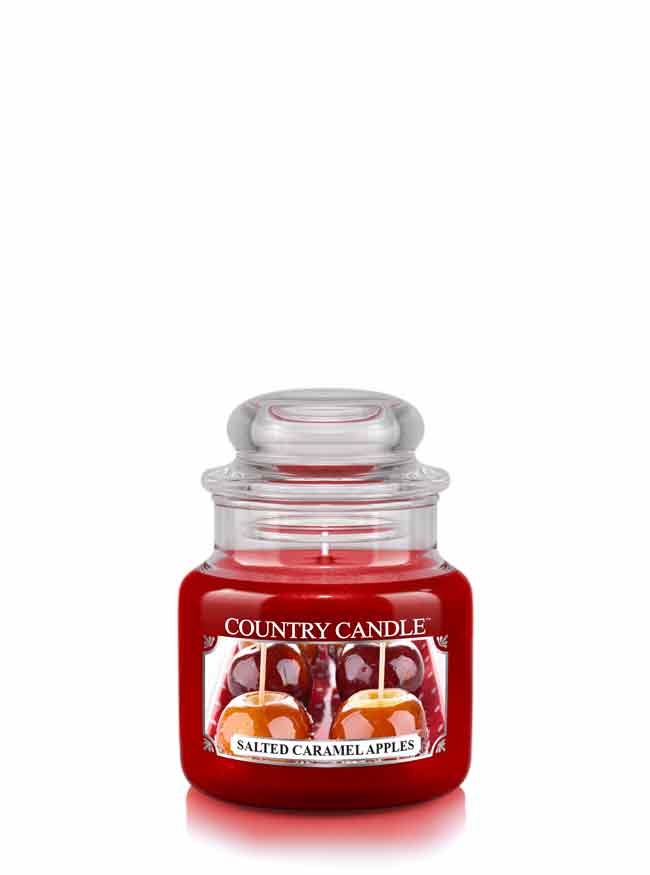 Country Candle Salted Caramel Apples dišeča sveča mini 1 stenj (104 g)