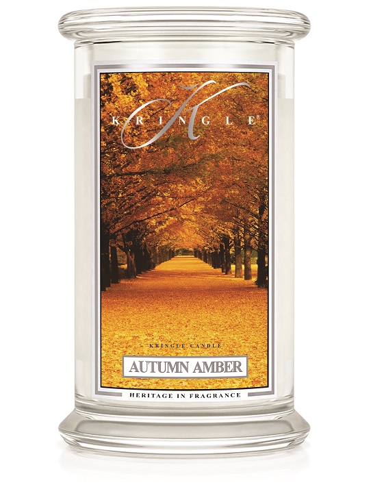 Velika dišeča sveča z 2 stenjema Kringle Candle Autumn Amber (624 g)