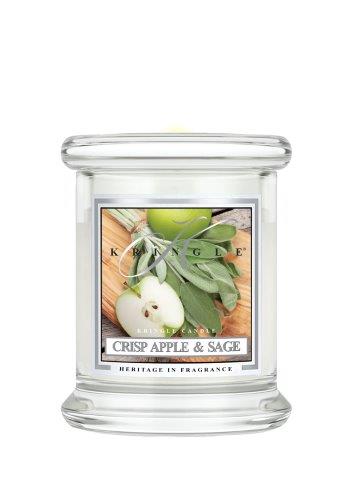 Kringle Candle Crisp Apple & Sage mini dišeča sveča z 1 stenjem (127 g)