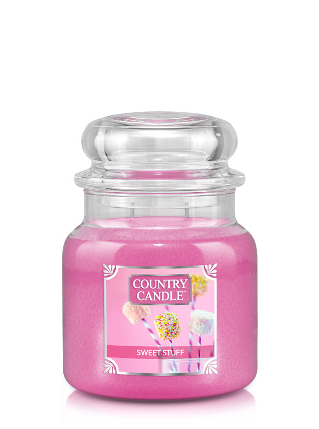 Country Candle Sweet Stuff srednja 2 stenjska dišeča sveča (453 g)