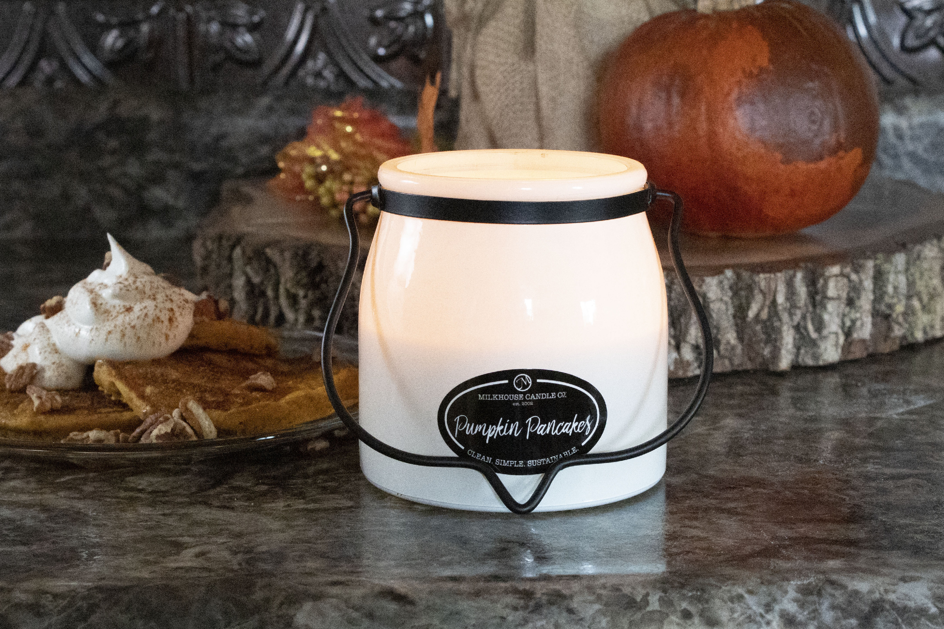 MILKHOUSE CANDLE Pumpkin Palačinke dišeča sveča BUTTER JAR 2 stenja (454 g)