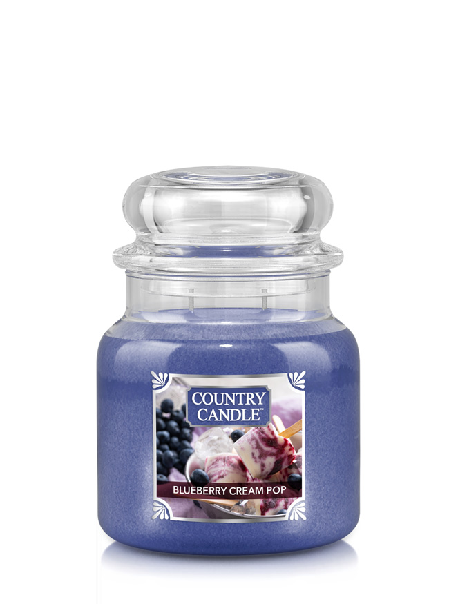 Country Candle Blueberry Cream Pop medium 2-wick dišeča sveča (453 g)