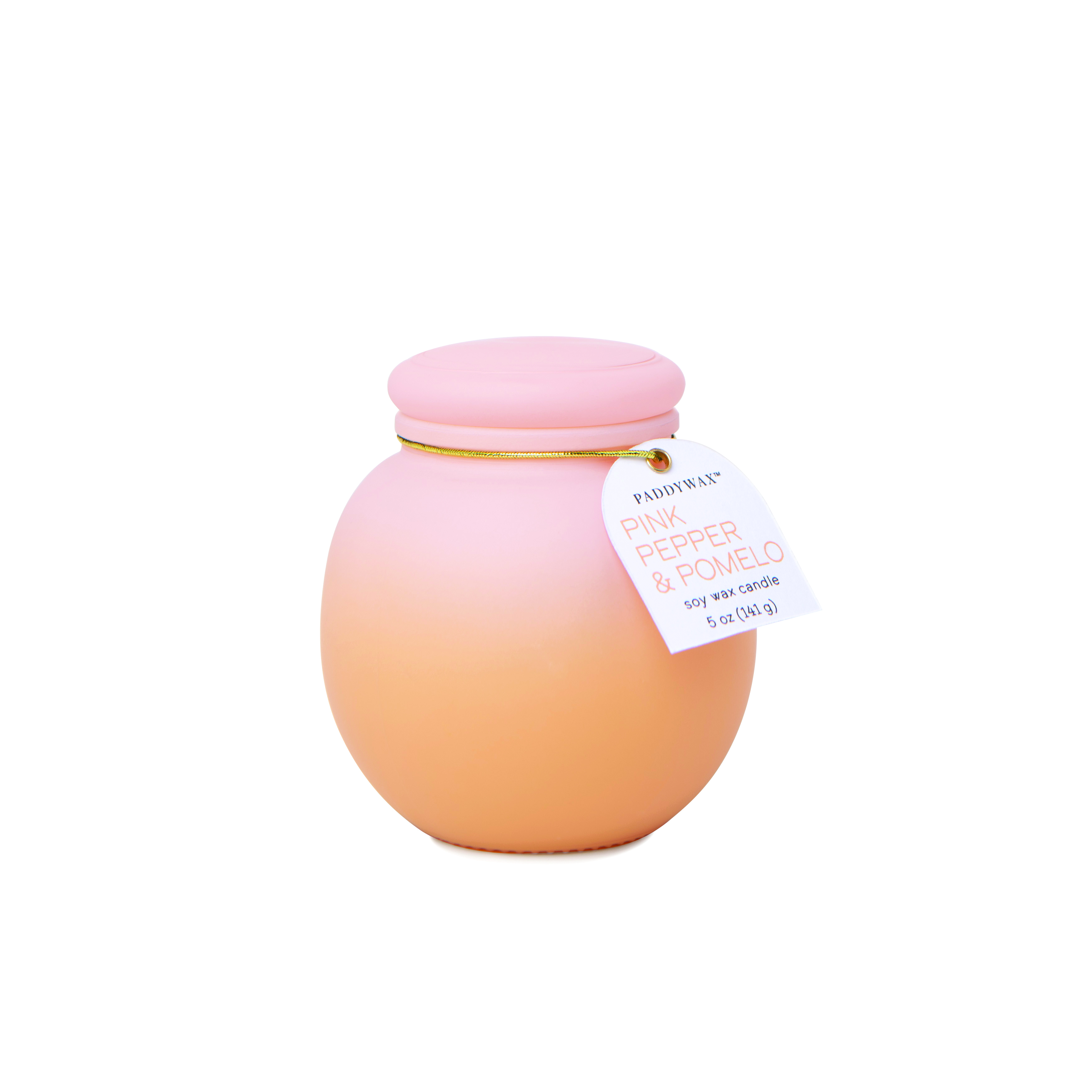 Dišeča sveča Paddywax ORB Pink Pepper & Pomelo Pink-Orange Ombre 5 oz./141 g