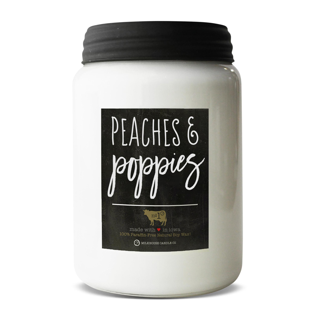 MILKHOUSE CANDLE Dišeča sveča Peaches & Poppies Farmhouse Jar (737 g)