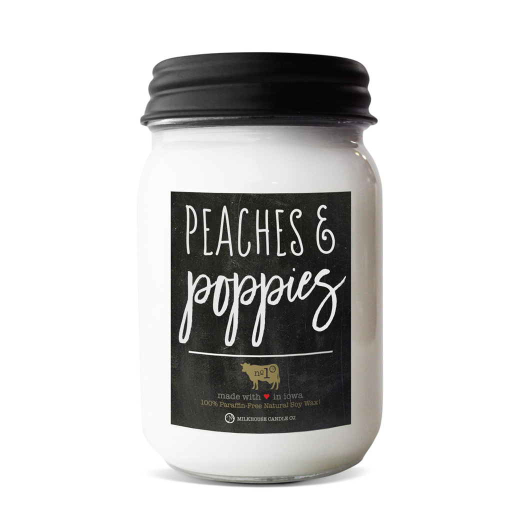 MILKHOUSE CANDLE Dišeča sveča Peaches & Poppies Farmhouse Jar (368 g)